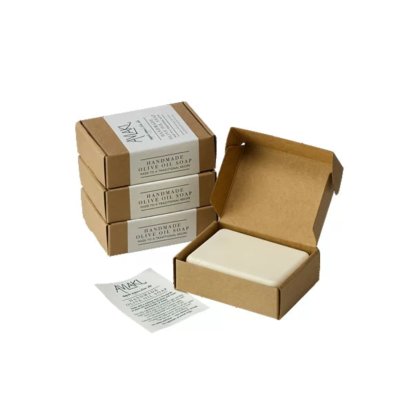 Picture of stacked olive oil hard soap Bars - OliveOilAvlaki