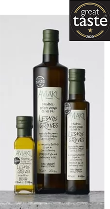 Image of the Lesvos Groves olive oil trio, 100ml, 250ml, 750ml for Avlaki