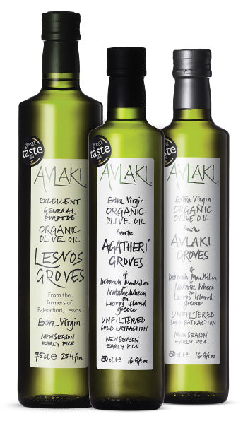 Image of all of the Avlaki Oils - Lesvos, Agatherí and Avlaki for the discounted oils product page